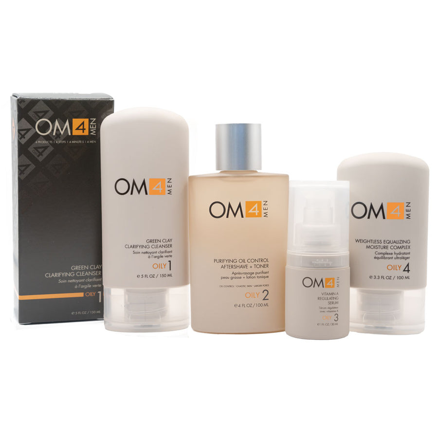 Organic Male OM4 Oily 4-Step RegiMEN on a white background